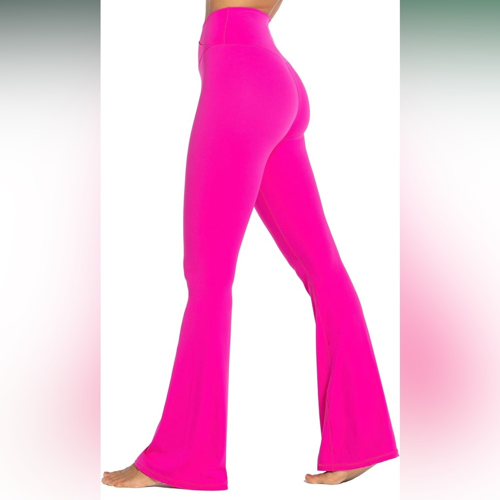 Vibrant Pink large Women's Flare Leggings (0212) - Picture 6 of 6